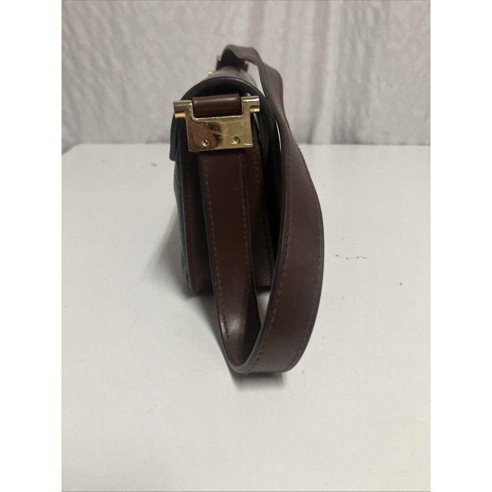Mondani New York Faux Leather Shoulder Bag Brown Black Flap Purse - Picture 4 of 12